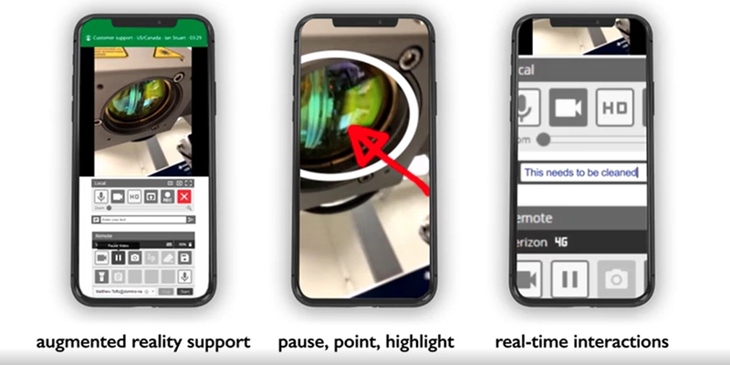 SafeGuard AR Augmented Reality App showing on three screens on phone